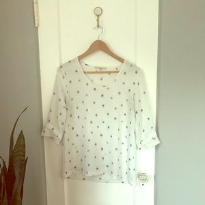 41 Hawthorn White and Blue Printed Top